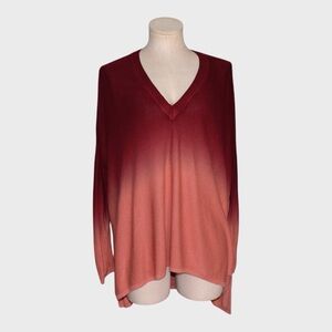 Pins and Needles Ombre Hi Lo Oversized V Neck Sweater Tunic